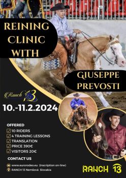 HALA - Kurz Trening s Giuseppe Prevosti - Reining Clinic -Ranch 13 (SAWRR)